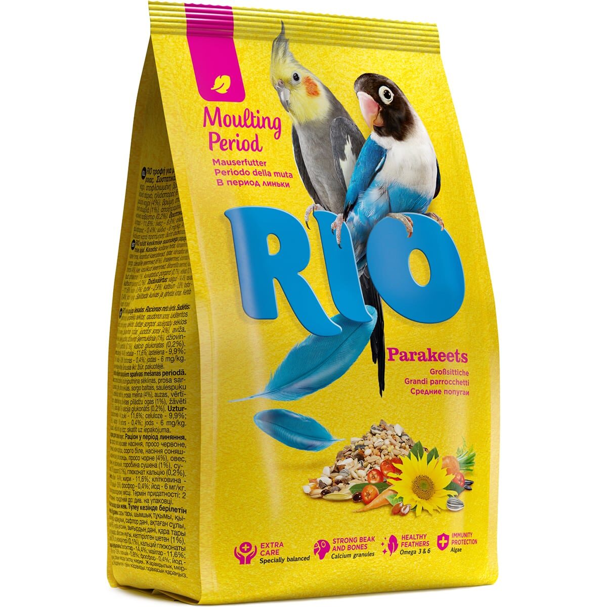 Сухой корм RIO для средних попугаев (Рацион во время линьки)