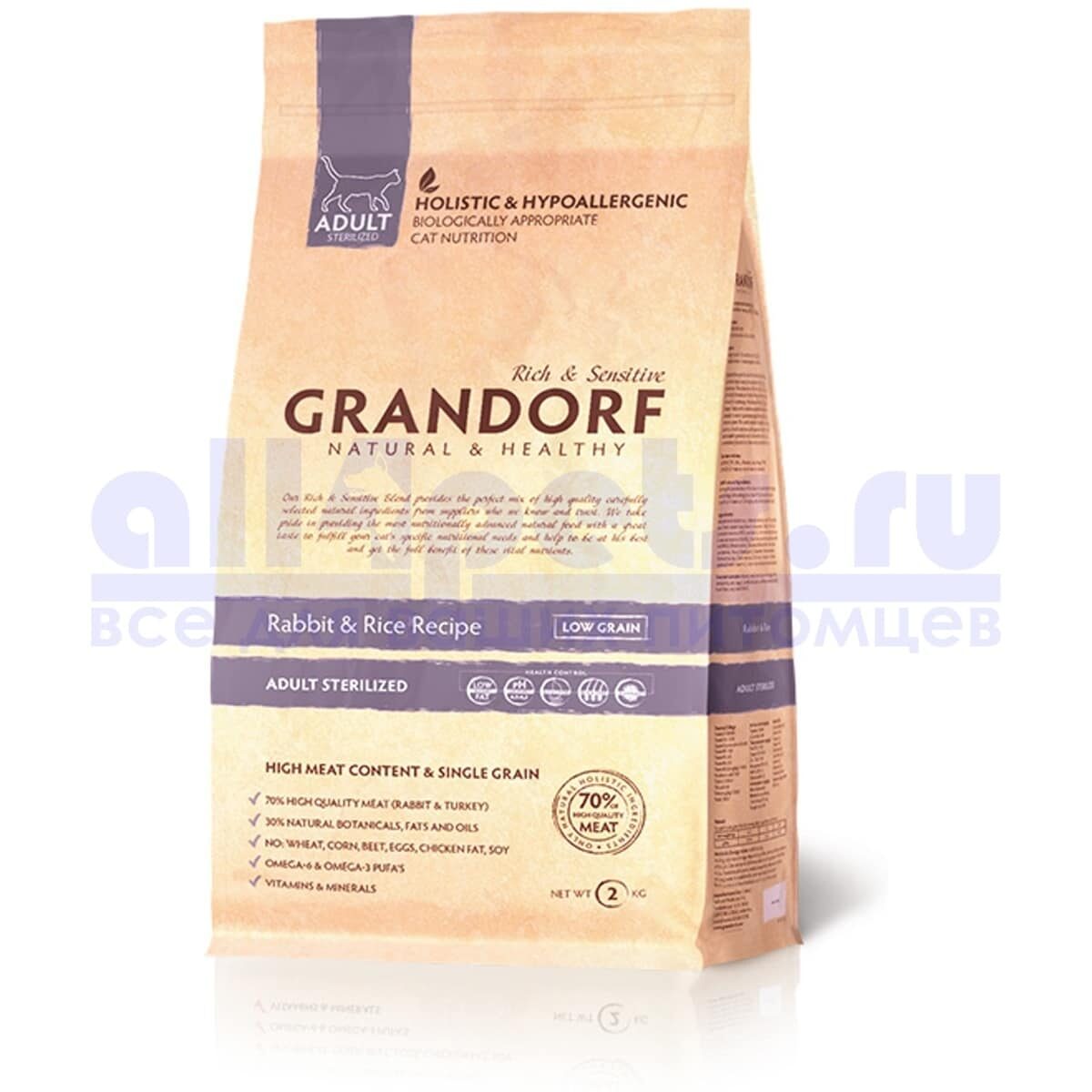 GRANDORF Rabbit&Rice Adult Sterilized (2кг)