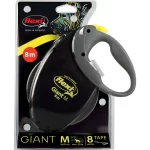 Рулетка-ремень Flexi Neon GIANT M для собак средних и крупных пород (Весом до 25кг, длина 8м, черная)
