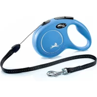 Рулетка-трос Flexi New Classic XS для собак и кошек (Весом до 8кг, длина 3м, синяя)