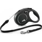 Рулетка-трос Flexi New Classic S для собак и кошек (Весом до 12кг, длина 8м, черная)