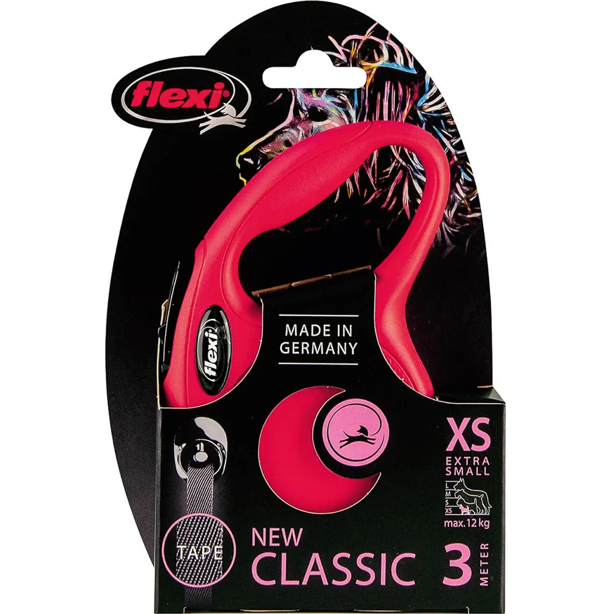 Рулетка-ремень Flexi New Classic XS для собак и кошек (Весом до 12кг, длина 3м, красная)