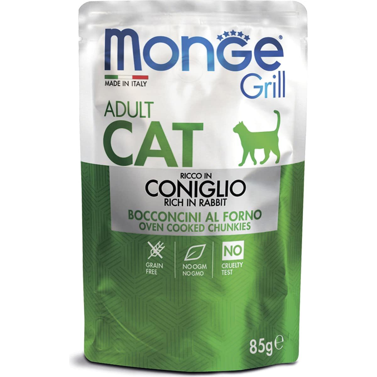 Консервы Monge Cat Grill Pouch для кошек (Итальянский кролик, пауч, 85г)