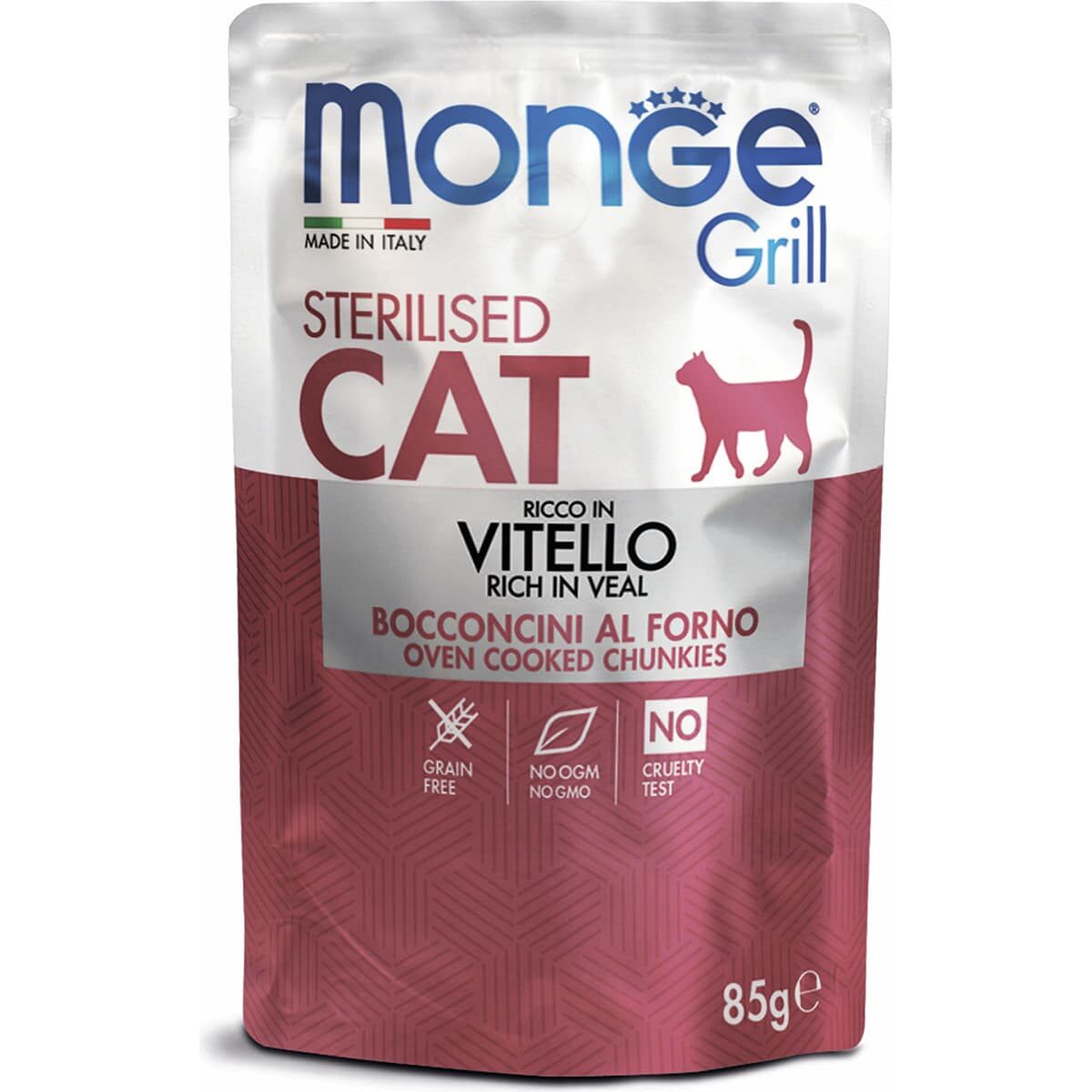Консервы Monge Cat Grill Pouch для стерилизованных кошек (Итальянская телятина, пауч, 85г)
