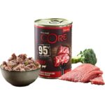Консервированный корм CORE 95 для собак (Говядина и брокколи, жестяная банка, 400г)