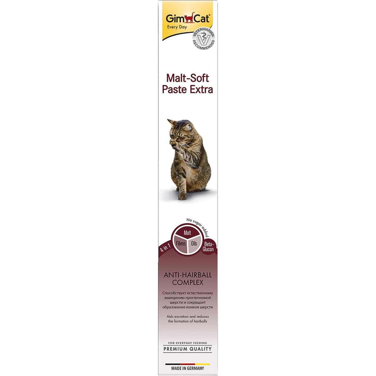 Лакомство-паста GimCat Malt-Soft Paste Extra для кошек (Паста для вывода шерсти, 100г)