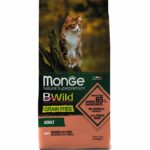 Беззерновой сухой корм Monge Cat BWild GRAIN FREE для взрослых кошек (Из лосося, 1.5кг)