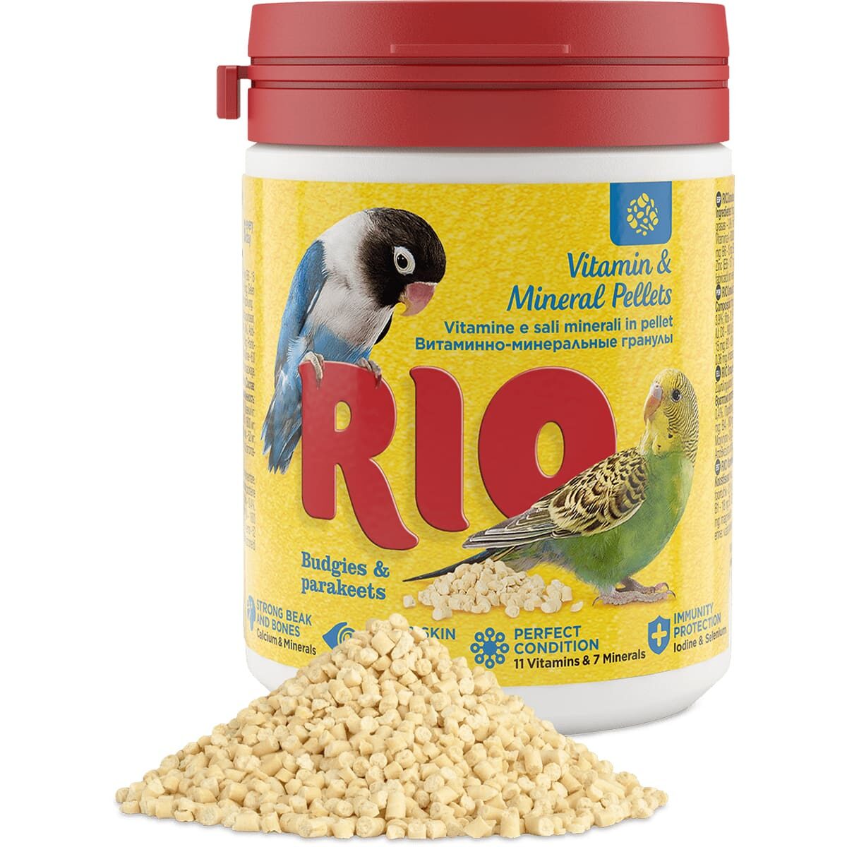 Витаминно-минеральные гранулы RIO для волнистых и средних попугаев (120г)