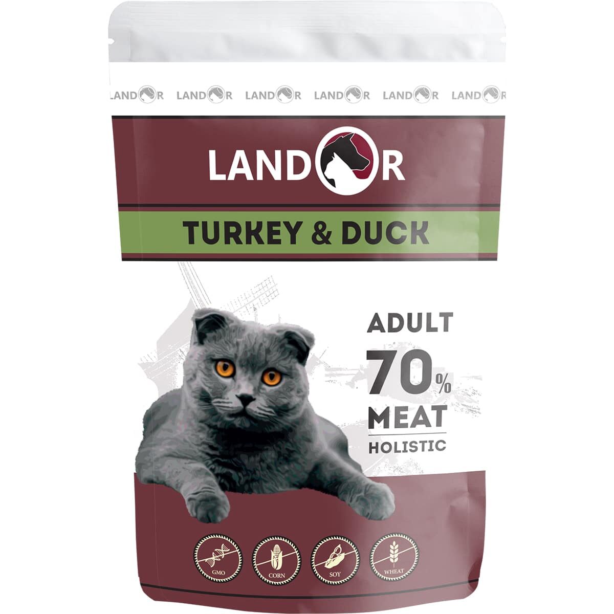 Landor Adult cat with turkey&duck (85г)