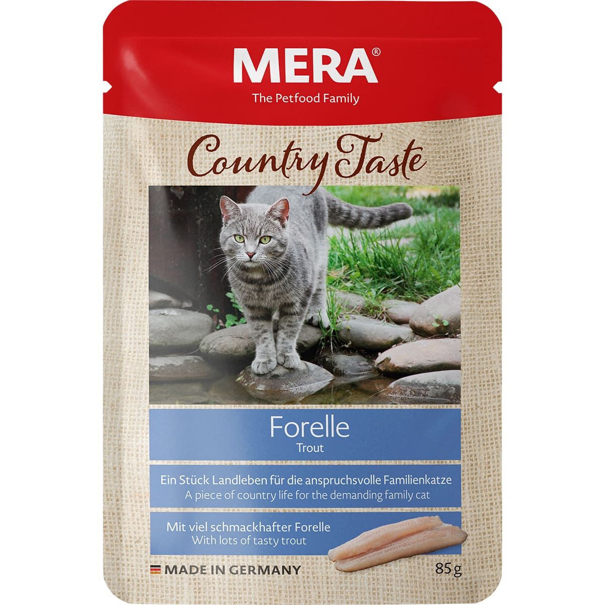 Влажный корм MERA Country Teste Forelle для кошек (С форелью, пауч, 85г)