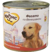 Консервы «МНЯМС Фегато по-венециански» для собак (Жестяная банка, 600г)