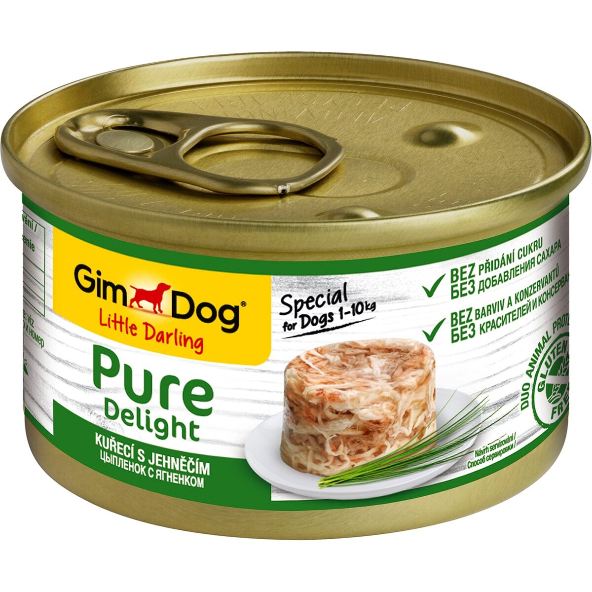Консервы GimDog Pure Delight для собак (Из цыпленка с ягненком, жестяная банка, 85г)