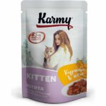 Консервированный корм Karmy для котят (Курица в желе, пауч, 80г)