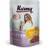 Консервированный корм Karmy для котят (Курица в соусе, пауч, 80г)
