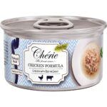 Консервы Chérie Shredded Chicken Formula для взрослых кошек (С курицей и говядиной в соусе, жестяная банка, 80г)