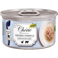 Консервы Chérie Shredded Chicken Formula для взрослых кошек (С курицей и говядиной в соусе, жестяная банка, 80г)