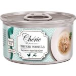 Консервы Chérie Shredded Chicken Formula для взрослых кошек (С курицей и бурым рисом в соусе, жестяная банка, 80г)