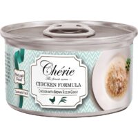 Консервы Chérie Shredded Chicken Formula для взрослых кошек (С курицей и бурым рисом в соусе, жестяная банка, 80г)
