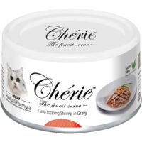 Консервы Chérie Hairball Formula для взрослых кошек (Тунец с креветками, жестяная банка, 80г)