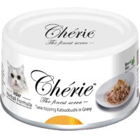 Консервы Chérie Hairball Formula для взрослых кошек (Тунец с подкопченым тунцом кациобуши, жестяная банка, 80г)