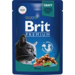 Консервированный корм Brit Premium для кошек (С уткой в соусе, пауч, 85г)