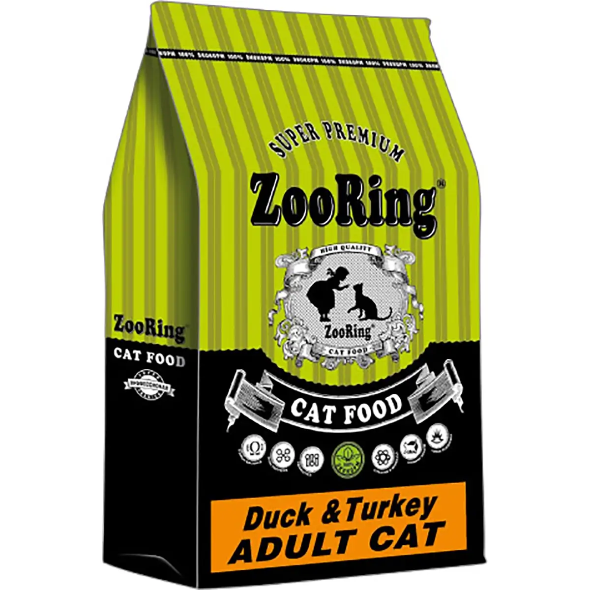 Сухой корм ZooRING Adult Cat Duck&Turkey для взрослых кошек (С уткой и индейкой, 10кг)