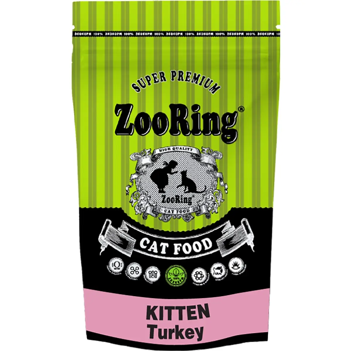 Сухой корм ZooRING Kitten Turkey для котят (С индейкой, 1.5кг)