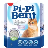 Наполнитель Pi-Pi Bent® Deluxe для кошачьего туалета (С ароматом чистого хлопка, коробка, 5кг)